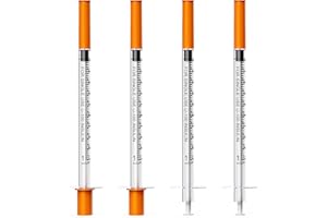 1ml 30G 1/2 Inch (12.7mm) Insulin Syringes with Needle, Individually Wrapped, Pack of 25
