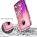 Moto E4 Case with [Tempered Glass Screen Protector], NageBee Glitter Quicksand Liquid Floating Flowing Sparkle Shiny Bling Diamond Luxury Cute Case For Motorola Moto E (4th Generation) -Pink/Purple