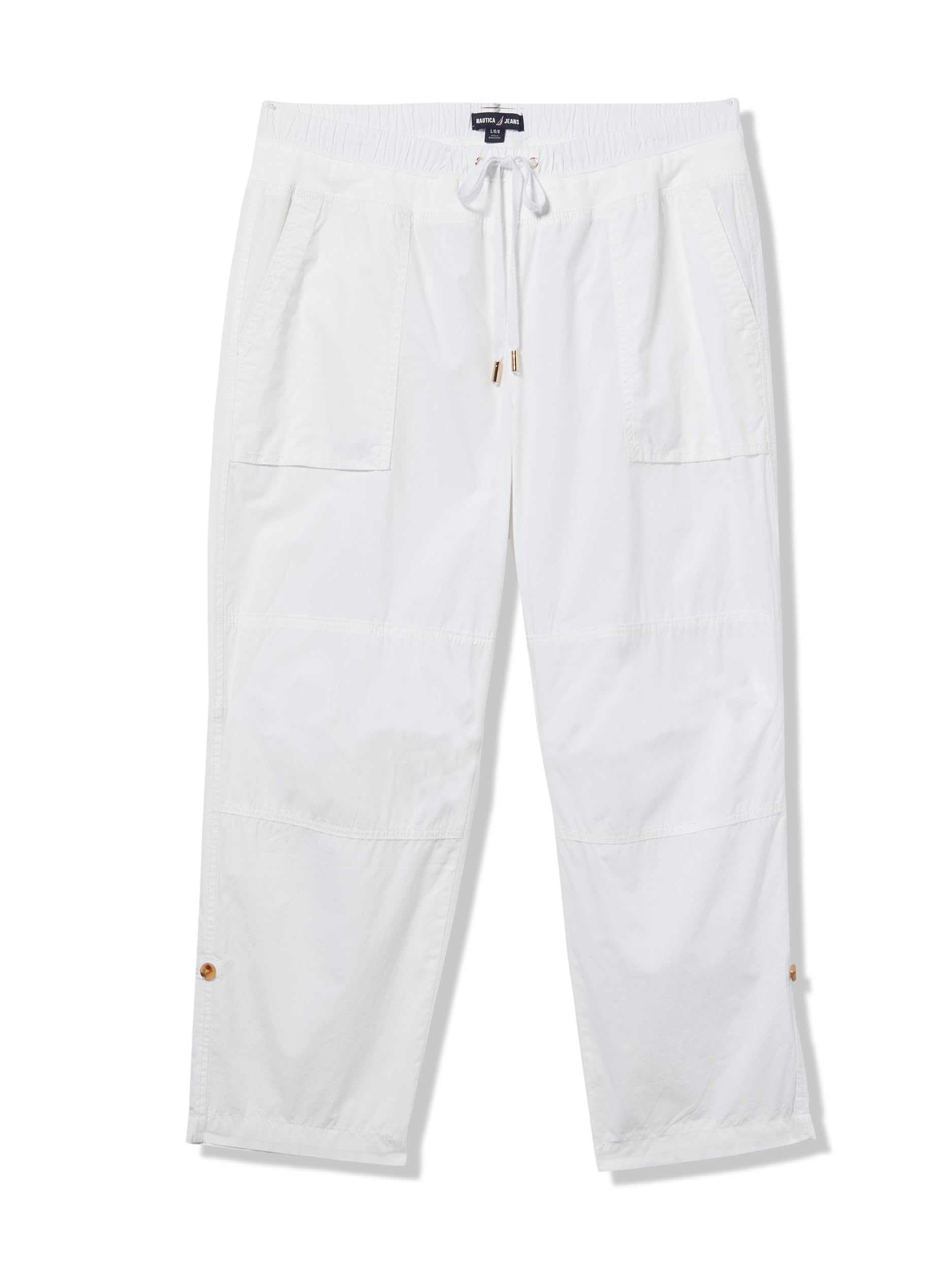 Nautica Women’s Cotton Poplin Caspian Utility Pant, Bright White