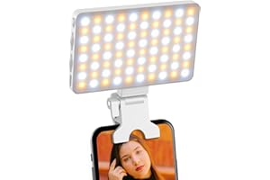 TeoTeeo Rechargeable Selfie Light - 80 LED Clip-On Phone Light, Infinite Modes - Illuminate Your iPhone Experience, Ideal for TikTok, Makeup, Live Stream, Vlog Brilliance.