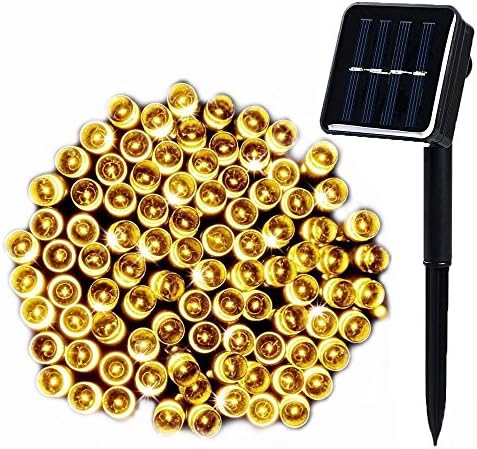 WishWorld 200LED Solar String Lights,72ft 8Mode Waterproof Fairy Lights Decorative Lighting for Garden, Outdoor, Fence, Lawn and Holiday Decorations(Warm White)