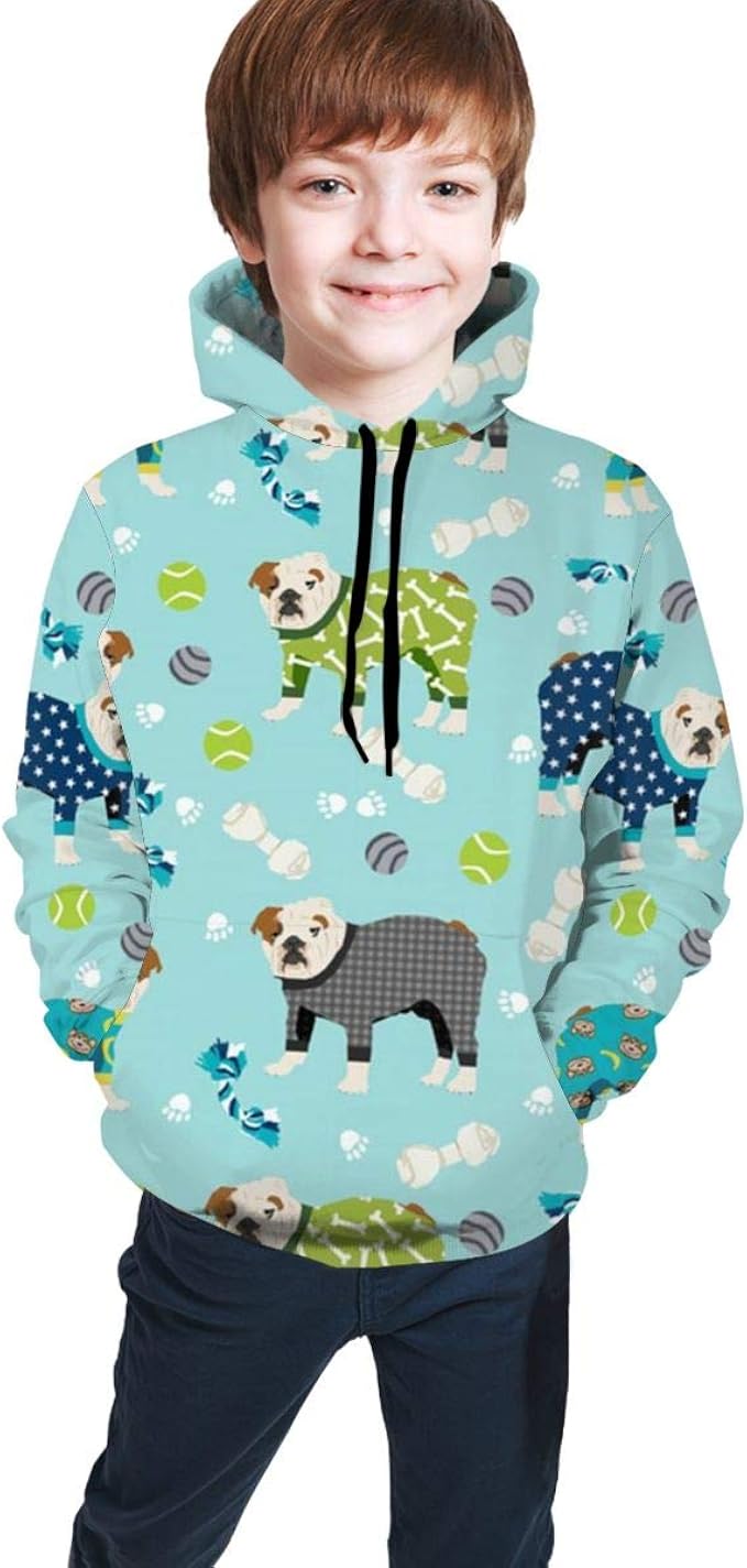 Amazon Co Jp かわいい英語ブルドッグパジャマ パーカー ボーイズ ガールズ ファッション カーディガン キャップ付き 長袖 カジュアルウェア プルオーバー 服 ファッション小物