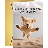 PUGAILA Funny Dog Hug Birthday Card, Happy Birthday Cards From Pet Puppy, Humorous Cute Birthday Card for Dog Lovers, Men, Women, Husband, Wife, Dad, Mom, Teenage Young Boy Girl
