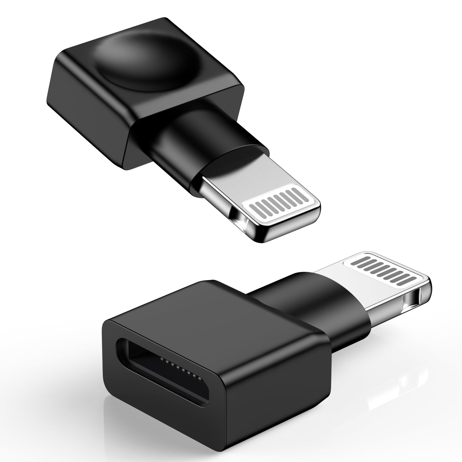 Photo 1 of [Apple MFi Certified] iPhone Charger Extender Adapter, 2 Pack Lightning Male to Lightning Female Extender Adapter Dock for iPhone 14 13 12 11 Pro Max XS XR iPad, Support Charging and Data Sync, Black