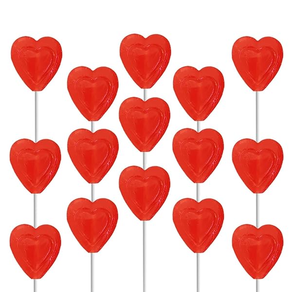 VALENTINES DAY LOLLIPOPS RED DOUBLE HEART SHAPED CHERRY FLAVORED, INDIVIDUALLY WRAPPED (120-PACK)