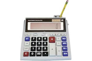 Lily's Home Jumbo 12-Digit Desktop Calculator, Solar & Battery Dual Power, Large LCD Display & Big Buttons, Tilted Easy-to-Re