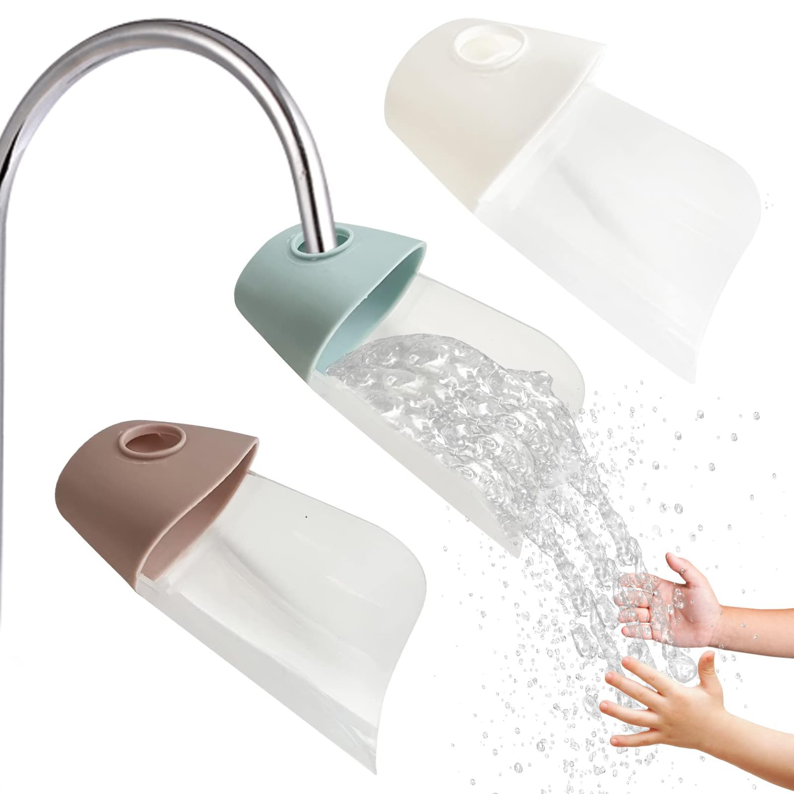 ieron 3Pcs Water Tap Extender for Kids, Baby Silicone Faucet Extender, A Must for Babies and Toddlers to Wash Their Hands, Sink Handle Extender Fits Most Taps