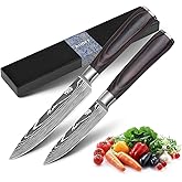 ANBFF Paring Knife Set, 3.5'' Fruit Knife and 5'' Utility Knife, Sharp High Carbon Stainless Steel Small Kitchen Knives, Forged Peeling and Vegetable Cutting Knives with Gift Box