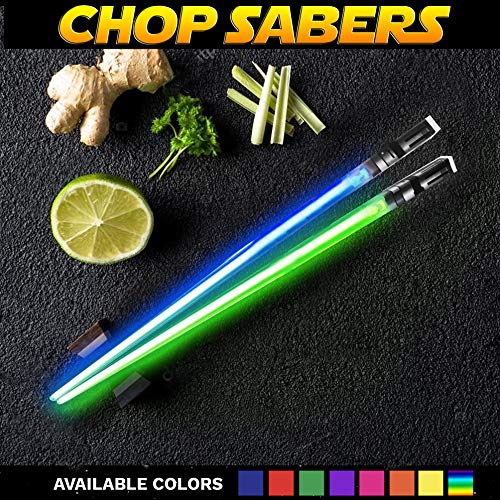 LIGHTSABER CHOPSTICKS LIGHT UP STAR WARS LED Glowing Light Saber Chop Sticks REUSABLE Sushi Lightup Sabers 8 COLORS MODES 1 Pair
