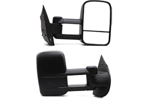 BOOLEE NEW Pair Towing Mirrors fit for 2007-2014 Chevy Silverado 1500 2500 3500 GMC Sierra Yukon Tahoe Manual Adjustment Manual Telescopic Tow Mirrors LH RH