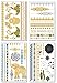 Metallic Temporary Tattoos for Women Teens Girls - 8 Sheets Gold Silver Temporary Tattoos Glitter Shimmer Designs Jewelry Tattoos - 100+ Color Flash Fake Waterproof Tattoo Stickers (Aruba)