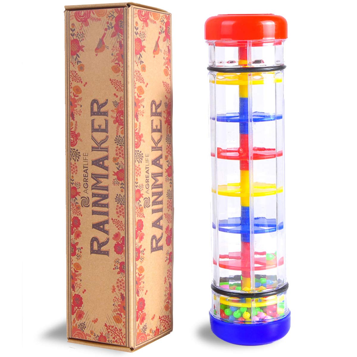 AGREATLIFE Rainmaker Toy for Babies Rain Stick Musical Instrument Raindrops Toy for Toddlers