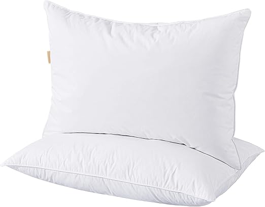 Amazon Com Puredown Goose Down And Feather Bed Pillow Standard