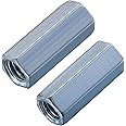 Wensilon(20 pcs)5/16"-18 Coupling Nuts zinc, Extended Hexagon Plated Steel Rod Coupling Nuts
