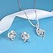 EVERU Sterling Silver Jewelry Sets for Women, Heart Pendant Necklace & Heart Earrings with Sparkle AAA Cubic Zirconia with Gift Box