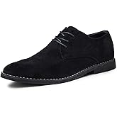 Men's Fashion British Style Suede Pointed Oxford Shoes Business Casual Comfortable Non-Slip Classic Dress Shoes
