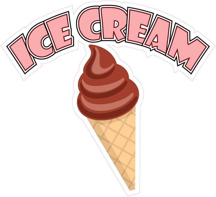Restaurant Signs Business & Industrial Ice Cream Cone Decal 14" Soft