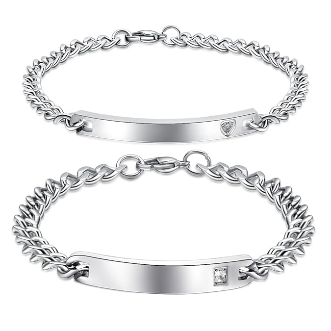 Sein und Ihr Edelstahl personalisierte Armband Custom Gravur beste Geschenke für Männer und Frauen