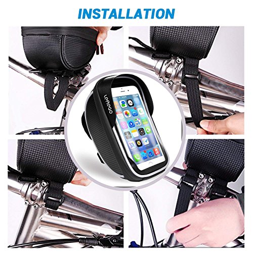 LEMEGO Waterproof Bike Phone Mount Holder Pouch Bag, Universal Bicycle