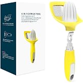 KITCHENDAO Lemon Zester Bar Tool 4 in 1, Citrus Lime Zester Peeler, Channel Knife, Citrus Reamer, Grater, Seed Pip Catcher to Avoid Mess, Soft-Touch Grip, Compact for Easy Storage, Dishwasher Safe