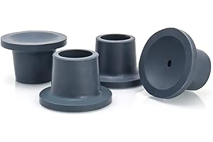 QWORK Replacement Feet for Shower Chair Bath Seat, 4 Pack 1-1/8" Rubber Tips Non Slip Shower Bench and Tub Transfer Benches S