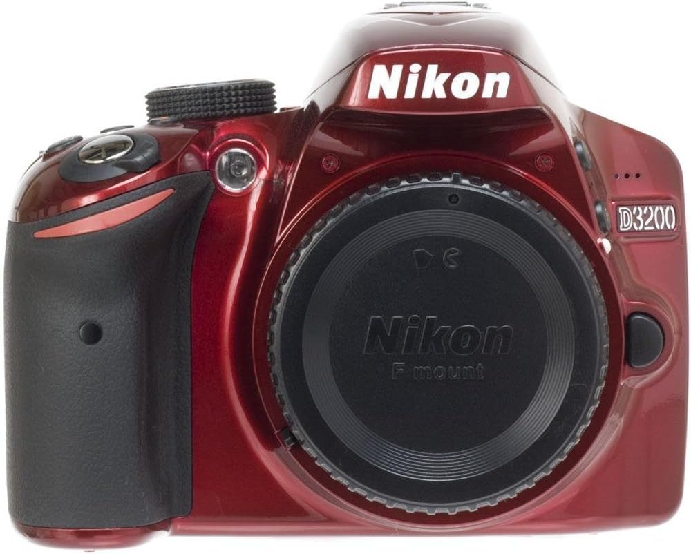 Nikon D3200 24.2 MP CMOS Digital SLR Camera Body Only - Red (Certified Refurbished)