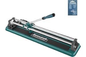 Seeutek 17 inch Manual Tile Cutter - Professional Porcelain Ceramic Tile Cutter, Double Rails Design with Tungsten Carbide Cutting Wheel