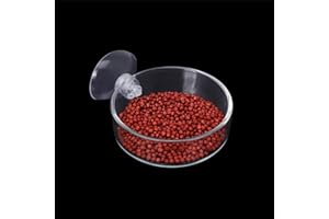 Dannisly Aquarium Glass Feeder Shrimp Feeding Dish Round Clear Fish Tank Food Tray Container Prevent Food Spilling with Suction Cup, 60mm