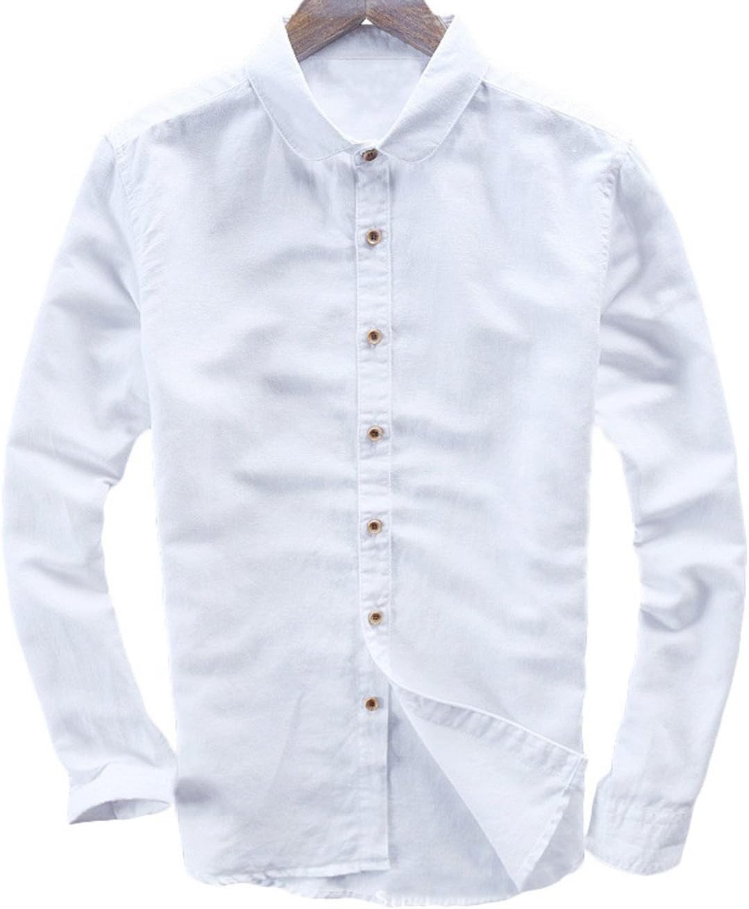 Youhan Men's Long Sleeve Cotton Linen Shirt
