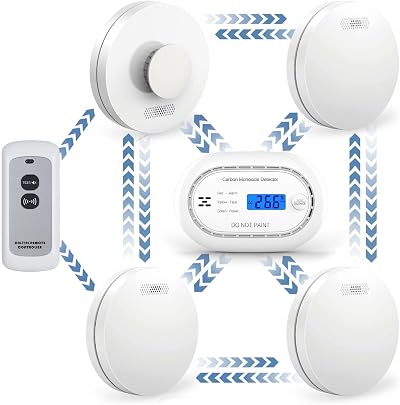 XINDUM Wireless Interlinked Smoke Alarm Bundle with Remote 6 Pack
