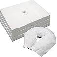 300PCS Upgrade Disposable Face Cradle Covers, Medical-Grade, Ultra Soft, Luxurious, Non-Sticking Massage Face Covers, Large D