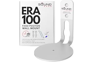 ERA100 Wall Mount Bracket, Low Profile, White, Single Unit, Compatible with Sonos ERA 100 Speaker, Complete with All Fixing H