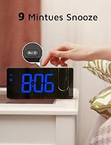 GOLOZA Projection Alarm Clock Digital 180 Degree Projector LED USB Charger view 6