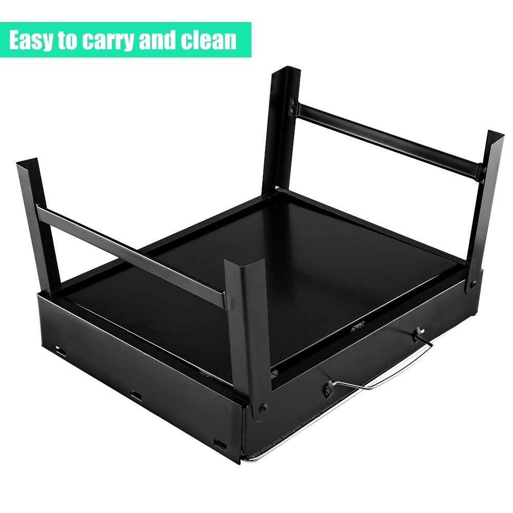 Uten BBQ Barbecue à Charbon de Table en Acier inoxydable Pliable Four Grille de cuisson Démontable Portable pour Barbecue de jardin extérieur camping et pique nique