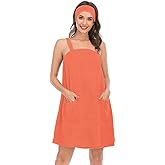Vanrose Jan Womens Bath Wrap Towels with Straps Pocket Spa Towel Bathrobe & Hair Headband