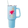 Silver Buffalo Care Bears Watercolor Featuring Tenderheart, Cheer, Grumpy, Funshine, Bedtime, and Share Bear Stainless Steel Tumbler with Handle and Straw, Fits in Standard Cup Holder, 40 Ounces