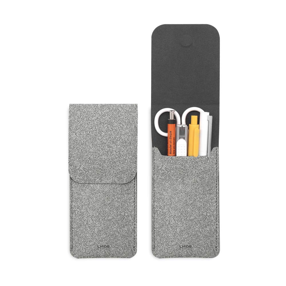 LHiDS Pencil Case, Pencil Pouch Pen Bag, Multipurpose Travel Bags for Office, Bag Pouch Holder Box Organizer, Gray
