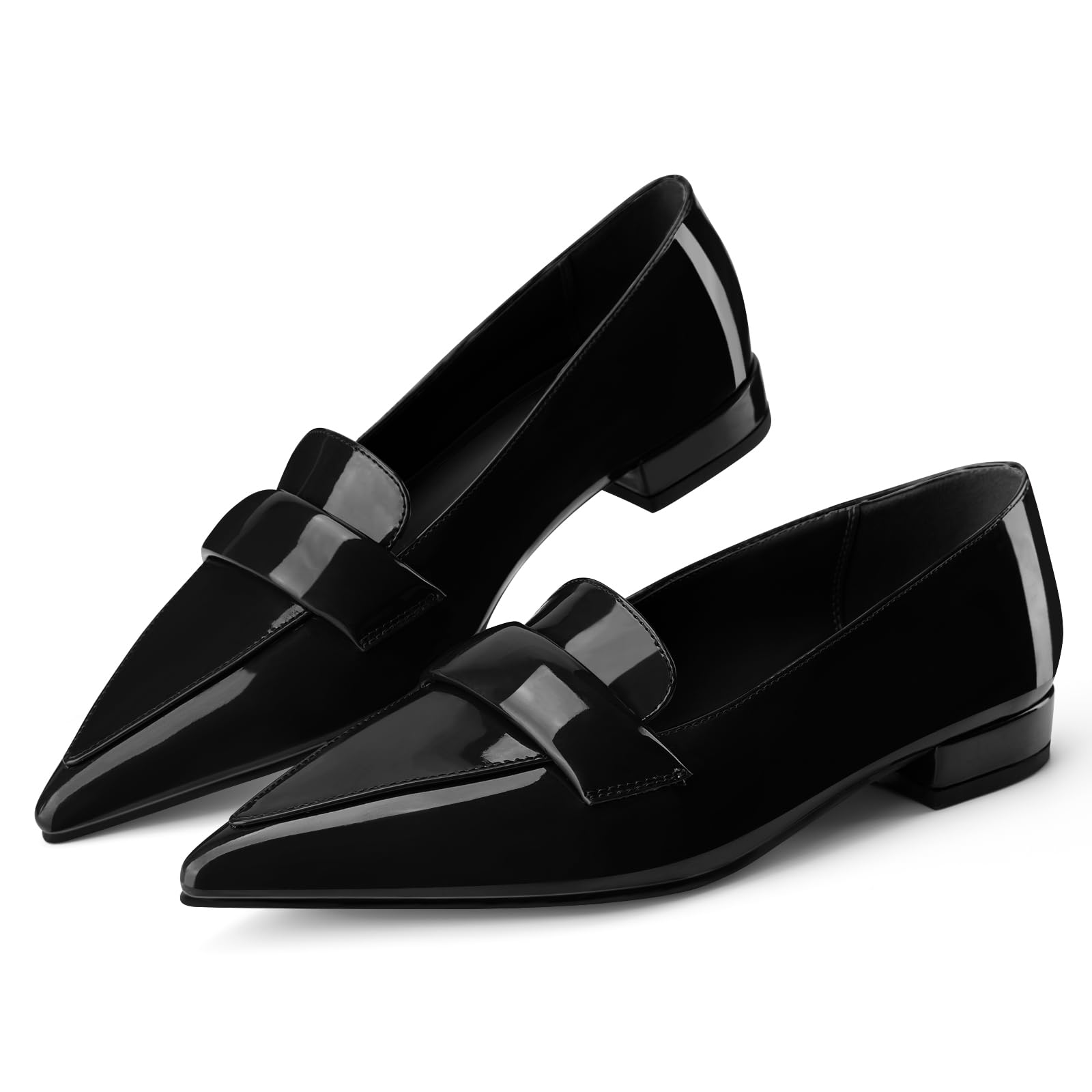 Women's Pointed Toe Penny Loafers – Nubuck Slip On Flat Loafer Shoes Low Heel main image 0