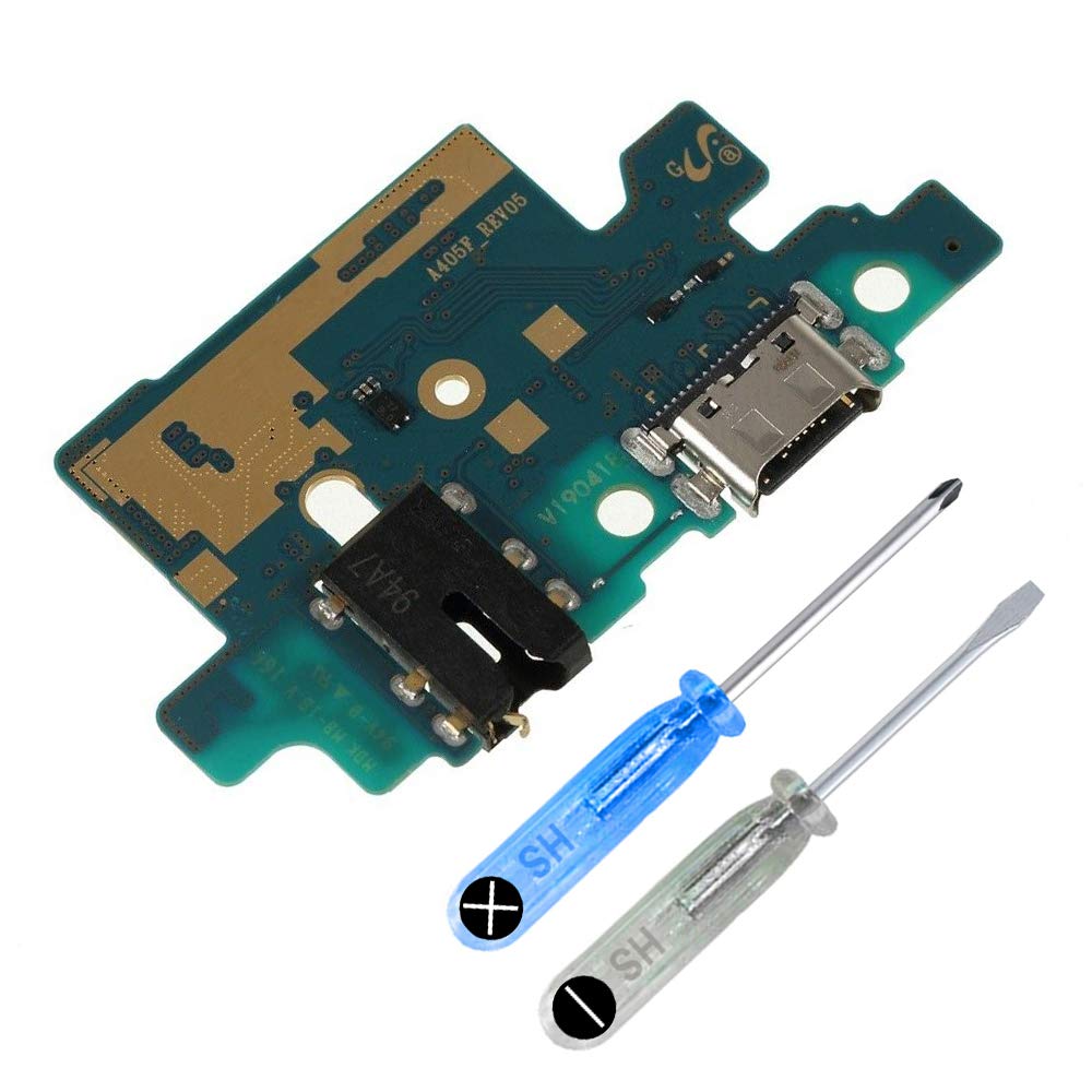 MMOBIEL Charging Connector Compatible with Samsung Galaxy A40 2019 - USB C Dock Connector - with Audio Jack/Microphone/Antenna Replacement - Incl. Screwdriver