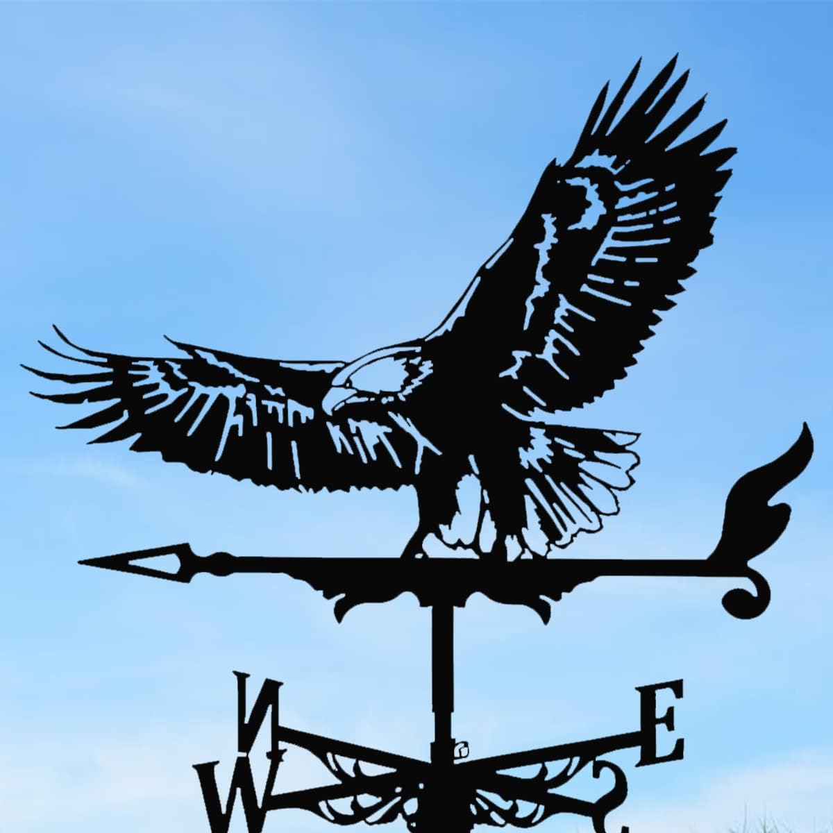 Weathervanes - Weather Vane Metal Weather Resistant Wind Direction Indicator Retro Creative Roof Weathercock Roof Decoration Accessories for Outdoor Garden Yard Patio Farm