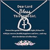 Happy 11th 12th 13th 16th Birthday Gifts, Cross Necklace with Birthday Card, Religious Christian Jewelry for Daughter Granddaughter Sister Niece