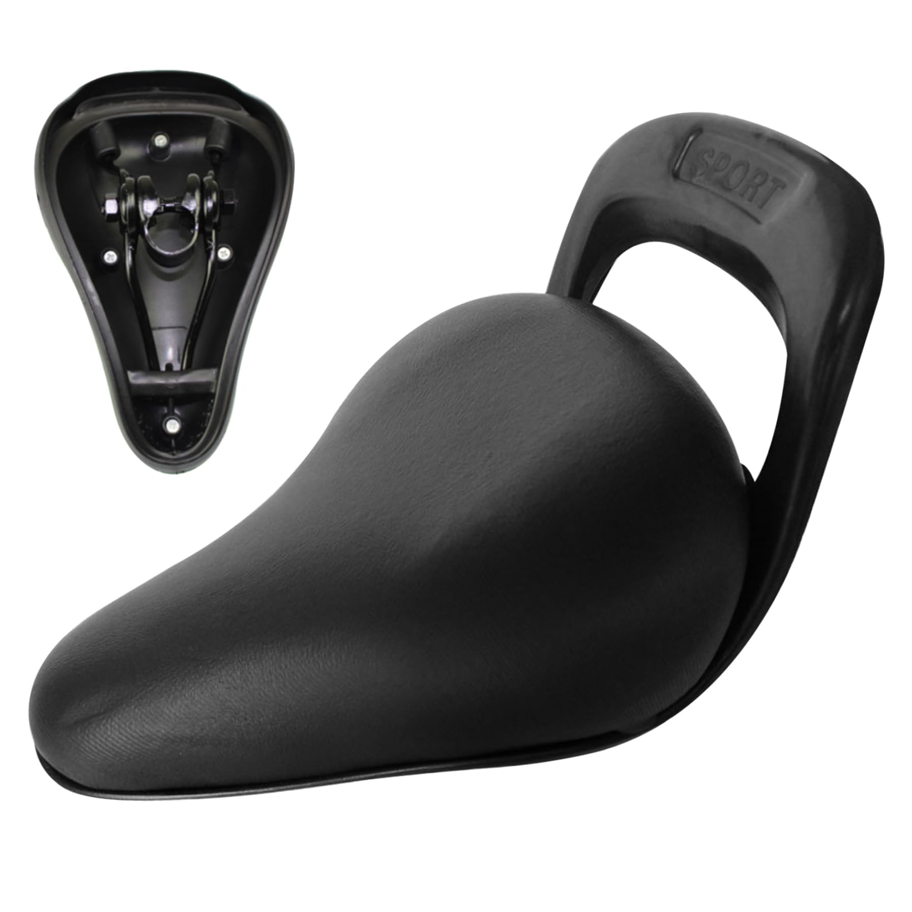 Bike Seat for Kids Waterproof Child Bike Seat Bike Saddle Handled PU Child Bicycle Seat Curved Replacement Kids Bike Seat Easy to Remove 7.9x5.3in