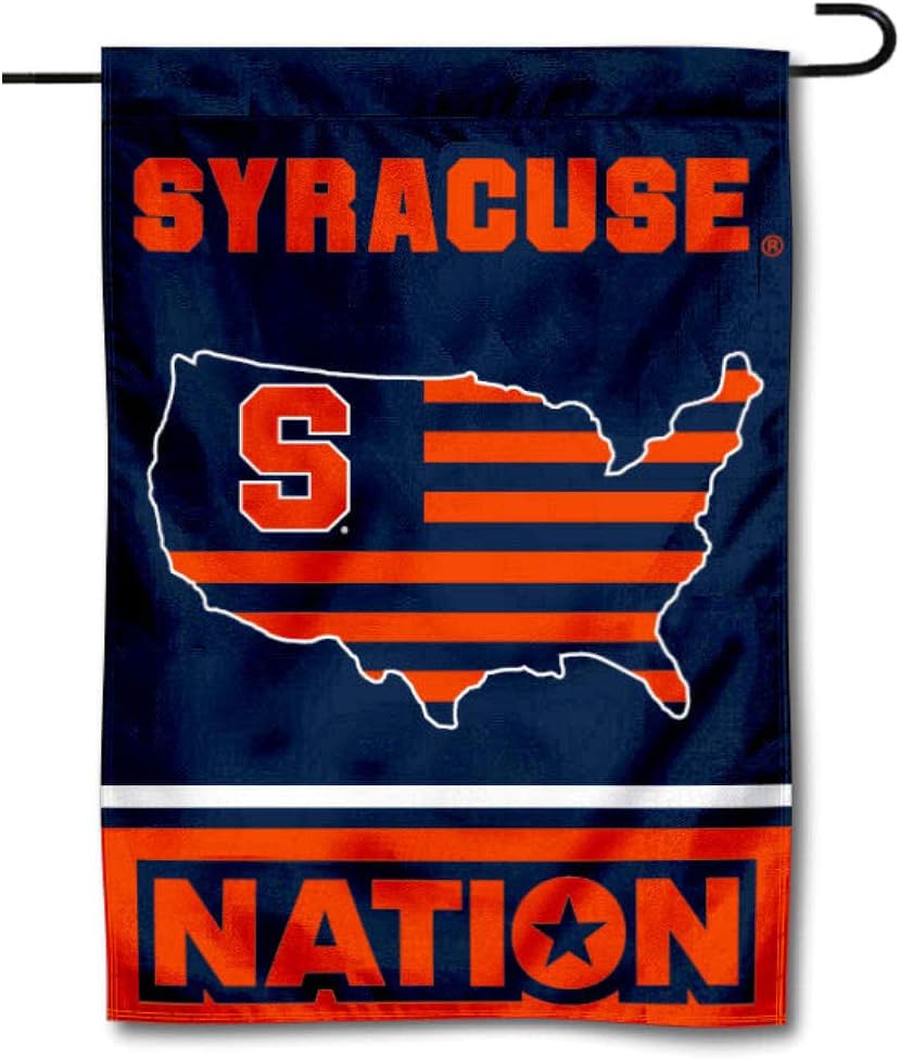 College Flags & Banners Co. Syracuse Orange Garden Flag with USA Stars and Stripes Nation