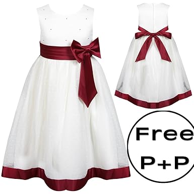 white and wine flower girl dresses