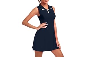 FKEEP Women's Golf Tennis Dress Athletic Workout Dress with Shorts and Pockets