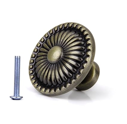 Homyl 2X Antique Bronze Vintage Cabinet Round Knob Wardrobe Drawer Door Handle Pull