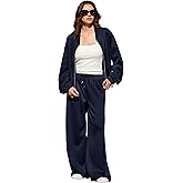 KFUBUO Women 2 Piece Outfits Fall Tracksuit Long Sleeve Zip Up Sweatshirt Jogger Pants Lounge Set for Leisure
