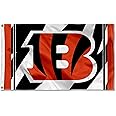 Cincinnati Bengals White Stripes Flag Outdoor Indoor 3x5 Foot Banner