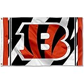 Cincinnati Bengals White Stripes Flag Outdoor Indoor 3x5 Foot Banner