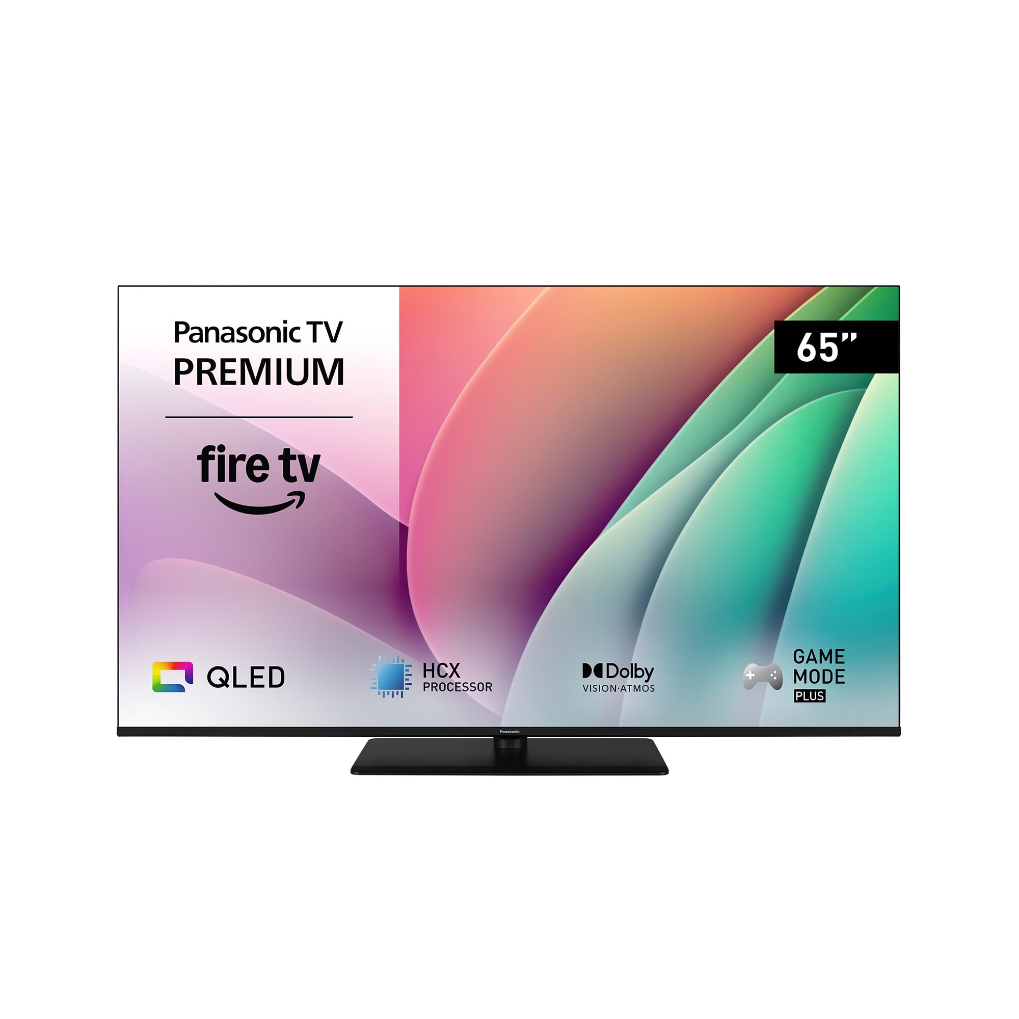Panasonic TV-65W80AEZ, Serie W80, 65 Pollici Smart QLED 4K Ultra HD, Fire TV, Dolby Vision e Atmos, Modalità Game Plus, Controllo Vocale Alexa, Airplay, 2024, Nero